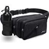 REETEE Marsupio Donna Uomo Impermeabile Marsupio Sportivo con 5 Tasche, Marsupio Lavoro Grande, Marsupio alla moda per Corsa, Campeggio, Viaggio, Escursionismo e Outdoor Sportivo (A-Rosso profondo)