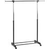 HAKU Armadio su Ruote Cromo, Nero, Plastica, Metallo - Dim. L 95-145 cm x A 95-170 cm x P 44 cm, Stile Moderno