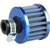 Mintice 12mm Filtro Aria di Moto Blu Motociclo Filtro Aspirazione Aria Sostituzione Universale Fredda Presa D'aria Filtro Turbo Pulita Sfogare Veicolo