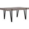 Beliani Tavolo da Pranzo Piano Legno Scuro Gambe in Metallo Nero 150 x 90 cm