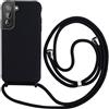 Keteen Cover per Samsung Galaxy S22 con Collana Custodia con Cordino TPU Corda Silicone Case Bumper Regolabile Staccabile Shock Absorption Antiscivolo Protettiva Custodia per Samsung Galaxy S22, Nero