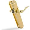 Amig - Set di 2 maniglie per porte | Manovella funzionale ed ergonomica | Piastra ovale in acciaio e maniglia in zama | Ottonato Verniciato | Senza foro | 237 x 40 x 55 mm