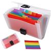 HBYMYDA Cartella Portadocumenti Espandibile Piccolo Portatile A6 Porta Documenti in Plastica con 13 Tasche Cartelle a Soffietto Espandibili per Casa Scuola e Viaggio di Lavoro