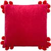 furn. Hoola - Cuscino imbottito in poliestere, cotone, colore: Fucsia/Rosso