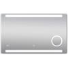 Talos Specchio da Bagno LED King 100 x 60 cm - Colore della Luce Bianco Neutro - Specchio cosmetico Illuminato con ingrandimento 3X - Orologio Digitale - Telaio in Alluminio