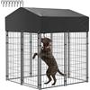 Grande Kennel Recinto cani esterno: Gabbia Canile Box per cani da esterno  con Copertura Tettoia Impermeabile Protezione UV per Campeggio - con Pali  in