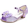 New front YONIER Scarpe con Tacco Ragazza Ballerine Bambina Cerimonia Festa Lustrino Nozze Scarpe da Principessa Eleganti Piatto Singole Ballerina Bimba Cristallo Bling Sandali,Porpora,38