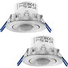 deleyCON 2x Infrarossi Rilevatore di Movimento a Soffitto All'interno - Portata 8m a 360° Luminosità Ambientale Regolabile IP20 da Incasso Alluminio