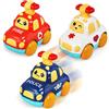 BelleStyle Macchinine Giocattolo per Bambini, 3 pcs Set di Veicol Giocattolo Auto per Bambini 1 2 3 Anno, Cartone Animato Premi per Scorrere Auto per Ragazzo Ragazza