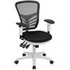 Flash Furniture Sedia da ufficio, a rete, in schiuma, compensato, poliestere, plastica e metallo, 68,58 x 64,77 x 112,4 cm