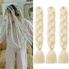 Gairyan Extension per Treccine Africane Extension Capelli Finti per Treccine Afro 60cm Ombre Kanekalon Treccia Capelli Sintetici Crochet Twist Jumbo Braids 3 Pezzi (Bleach Blonde)