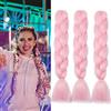 Gairyan Extension per Treccine Africane Extension Capelli Finti per Treccine Afro 60cm Ombre Kanekalon Treccia Capelli Sintetici Crochet Twist Jumbo Braids 3 Pezzi (Rosa)