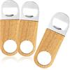 COM-FOUR® 3x Apribottiglie in acciaio inossidabile con manico in legno naturale - apribottiglie dal design semplice (3 pezzi legno Acciaio inossidabile piatto piccolo)