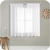 MRTREES Tende Finestre Voile Semi Trasparenti Bianche con Fettuccia 140x122 CM 2 Pezzi Tenda Confezionate a Panello Tende Corte a Caduta Leggere per Camera da Letto Cucina e Interni Moderne