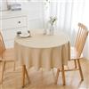 Simurq Tovaglia lavabile, impermeabile, tovaglia rotonda, effetto lino, 160 cm, effetto loto, facile da pulire e antimacchia, tovaglia beige Table Cloth (beige, 160 rotonde)