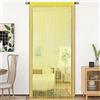 HSYLYM String Tenda per porte Decorazioni per finestre Divisorio Decorazioni per stanze Tenda singola per finestra 90x200cm Giallo morbido