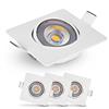 EMOS Exclusive Faretti LED da Incasso per Cartongesso 5W / 450 Lumen | Faretti da Incasso 3000k Luce Bianco caldo | Set di 3 pezzi Spot LED Orientabili a 50°, quadrato e Ultra Piatti in Bianco