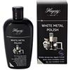 Hagerty White Metal Lucido 250ml per oggetti in metallo, acciaio inox e cromati - fluido lucidante ad effetto immediato per lavandini, frigo, forno, moka