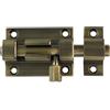 Amig - Perno di sovrapposizione per porte Mod.700-40 x 37 mm - Chiusura di sicurezza per chiusura orizzontale o verticale - in ottone con finitura pelle - Include tirafondi