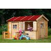 TIMBELA Casetta legno per bambini - Casetta giocattolo per bambini - L184xL241xA151cm/ 2.63m2 - Casetta da gioco da esterno - Casetta da giardino Timbela M503