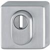 HOPPE 11537358 Rosone angolare con Foro PZ | Cilindro profilato | Porta di casa | con Protezione antitrazione | 52 x 52 x 8 mm | Acciaio Inox, Argento Opaco