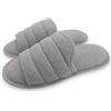 OFOOT Pantofole da Donna in Memory Foam a Punta Aperta in Cotone con Suola in Gomma Antiscivolo(Grigio,EU 35-36)