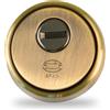Amig - Defender per cilindro Mod. 31 - Ottone - Effetto cuoio - Anello esterno cavo - Ø65 mm - Con piastra antitrapano - Con viti e supporto - Cilindro Europrofilo EN1303 - Corpo acciaio sinterizzato