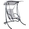 EuroGarden Dondolo da esterno singolo eurogarden panorama in acciaio con tettuccio grigio 133x140x167 cm