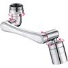CHYEEH 1440° Aeratore Rubinetto Lavello Cucina, Testina Spruzzatore Girevole Filtro Rubinetto Antispruzzo, con 2 Modalità Aeratori Rubinetti per Lavello Cucina Bagno Risparmio Idrico - Argento