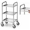 Carrello inox a 3 ripiani, con piani ASPORTABILI. Portata 60 Kg. Dim.cm. 98x51x110H