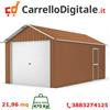 notek Box in Acciaio Zincato Casetta da Giardino in Lamiera Box Auto 3.60 x 6.08 m x h3.07 m - 470 KG - 21.9 metri quadri - LEGNO
