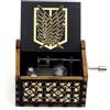 Cuzit Carillon in Legno con Incisione a manovella Scatola Musicale， Regalo per Compleanno, Halloween, Natale, San Valentino