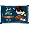 FELIX Tasty Shreds cibo umido per gatti con anatra e tacchino in salsa 4x80g