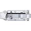Alberts 116934 Catenaccio, diritto, con maniglia piatta e guida asta fissata, acciaio inox, piastra 100 x 45 mm