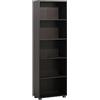 Brigros WeHome - Libreria Verticale 5 A Ripiani, Mobile Libreria Scaffale, Scaffale Legno, Mobile Soggiorno, 2 Ripiani Fissi E 3 Mobili, In Legno Melaminico, Arredamento Casa (Wenge)