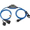 as - Schwabe - Contatore elettrico ROCO MID, contatore CA in alloggiamento in plastica, analogico, 5 + 1 cifre, 230 V/16 A/max. 3500 W, per esterni con linguetta di sospensione, IP44, nero/blu, 61761