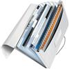 Leitz Cartella progetti A4 a soffietto, Capacità fino a 250 fogli A4 in 6 scompati, Chiusura a elastico, Polipropilene, Bianco, Gamma WOW, 45890001