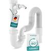Engelbach® Sifone Lavandino Cucina Flessibile - Con Connessione per Dispositivi - Tubo di Scarico Regolabile - Made in Germany
