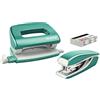 Leitz Set con Mini Cucitrice e Perforatore, Capacità fino a 10 Fogli, Include Punti, Gamma WOW, Blu (Ghiaccio)