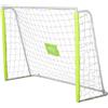 HOMCOM Porta da Calcio per Adulti e Bambini con Rete in PE, in Metallo e Oxford, Bainco e Giallo, 186x62x123cm|Aosom