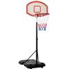 HOMCOM Canestro Basket Altezza Regolabile 5 Livelli 175-215cm, Struttura Metallo e Base Riempibile con Ruote, Tabellone PE|Aosom