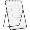 HOMCOM Rete da Calcio Rebounder Pieghevole con Bersaglio, Altezza e Angolazione Regolabili, Metallo e PE, 123x73x178.5cm, Nero|Aosom