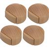 Kukicu Fermaporta - Fermaporta adesivo in legno per pavimenti in parquet (faggio naturale) - Discreto ed elegante - Confezione da 4 pezzi