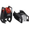 M-WAVE Mini Flashing Light, Hunter, Black Housing with Silicone Holders, 3 Functions, 1 Set = 1 X 2 White LED + 1 X 2 Red LED, W/Batteries, W/O K-Approval, in Blister Packing