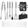 penobon Set di Utensili da Barbecue, In Acciaio Inox, Accessori Professionali per Barbecue, con Borsa Facile da Trasportare (9 PCS)