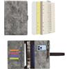 Wonderpool Diari Pelle 6 Raccoglitore ad Anelli Organizer per Cartelle con Carta Punteggiata, Quaderno Scrivere Ricaricabile e Copertina Multitasche per Viaggi di Lavoro e Studio (A6, Grigio)