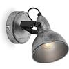 BRILONER - Lampada da parete vintage, faretto da parete orientabile retrò, lampada da parete, 1x attacco E14, Argento-Crafted, 155x100 mm
