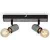 BRILONER - Spot da soffitto, lampada da soffitto orientabile, plafoniera, 2x attacco E27, Silver-Crafted, 300x50x110 mm