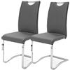 Robas Lund Set di due Sedie Cantilever, Köln, Finta Pelle, Grigio, KOEAMGX2