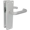 Amig - Maniglia con piastra - Maniglia per porta interna o esterna - Materiale: Alluminio anodizzato - Colore: Argento - Dimensioni: 222 x 55 x 10 mm
